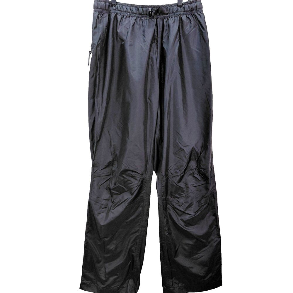 VTG The North Face Rain Pants Mens XL Black Belted Packable Waterproof Outdoor